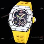 Replica Richard Mille RM 62-01 Tourbillon Watch Yellow Rubber Band Strap